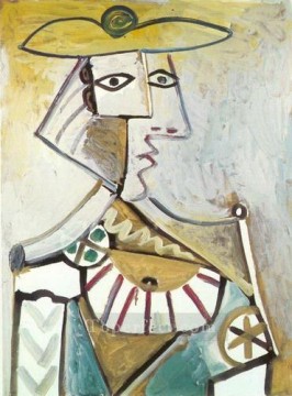 fight with cudgels Painting - Bust with hat 3 1971 cubism Pablo Picasso